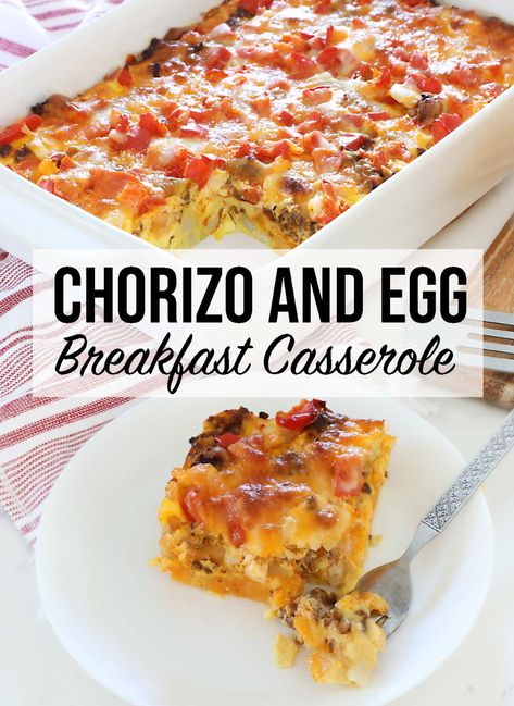 Breakfast Casserole With Potatoes, Chorizo Breakfast Casserole, Casserole With Potatoes, Egg Breakfast Casserole, Mexican Breakfast Casserole, Chihuahua Cheese, Kale Soup Recipes, Chorizo Breakfast, Chorizo And Eggs