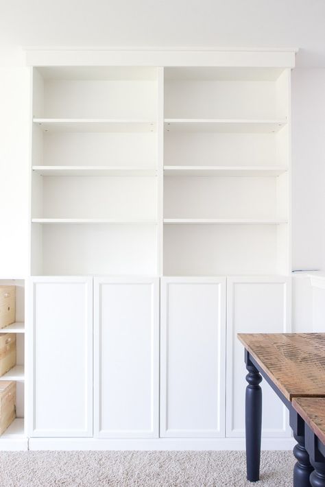 Diy Built Ins, Diy Built In Shelves, Billy Ikea, Closet Ikea, Billy Bookcases, Ikea Built In, Billy Bookcase Hack, Ikea Billy Bookcase Hack, Ikea Bookcase