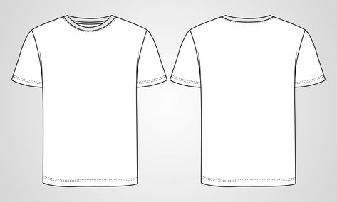 Short sleeve Basic T shirt overall technical fashion flat sketch vector illustration template front and back views. Apparel clothing mock up for men's and boys. Blank T Shirt Template Front And Back, White Tshirt Front And Back Template, T Shirt Template Front And Back, Plain White Tshirt Front And Back, Plain Tshirt Front And Back, Tshirt Template Front And Back, White Tshirt Front And Back, Plain White Shirt Front And Back, Tshirt Technical Drawing