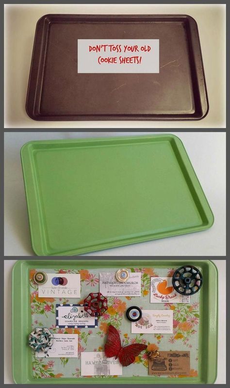 Organization Office, Magnetic Memo Board, Cookie Sheets, Magnet Board, Thrift Store Crafts, Harry Potter Crafts, Memo Boards, Memo Board, Upcycled Crafts