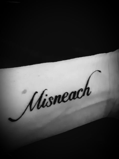 Courage Spirit Hopefulness pushing forward through uncertainty [MISH-nock] Misneach Tattoo, Courage Tattoo, Gaelic Tattoo, Courage Tattoos, Tattoo Wrist, Irish Gaelic, Tasteful Tattoos, Get A Tattoo, I Tattoo