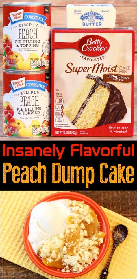 Dessert Recipes Easy Cake, The Best Peach Cobbler, Cobbler Dump Cake, Blueberry Dump Cake Recipes, Best Peach Cobbler, Peach Cobbler Dump Cake, Easy Peach Cobbler, Peach Dump Cake, Blueberry Dump Cakes