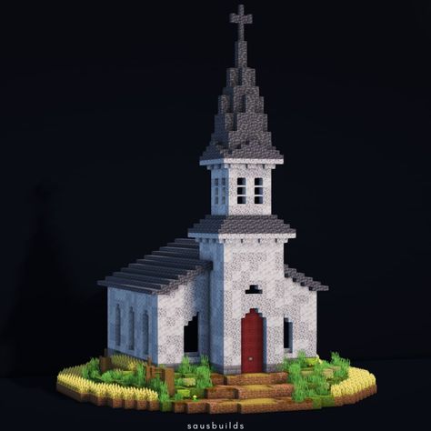 Saus (@sausbuilds) • Instagram-Fotos und -Videos Minecraft Chapel Build, Minecraft Temple Design, Minecraft Chapel Ideas, Medieval Church Minecraft, Church Minecraft Ideas, Chapel Minecraft, Minecraft Heaven, Minecraft Church Interior, Minecraft Medieval Church