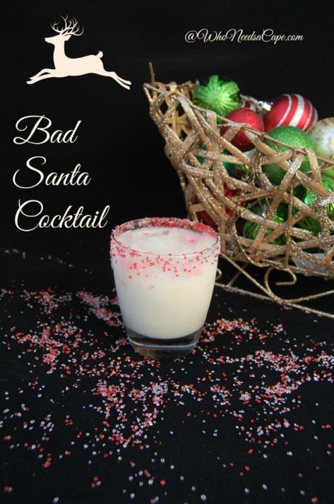 Bad Santa Cocktail - My Recipe Magic #christmas #treats #easy #recipe Bad Santa Drink, Santa Cocktail, Sugar Cookie Desserts, Christmas Drinks Alcohol Recipes, Christmas Drinks Alcohol, Mix Drinks, Christmas Drinking, Yummy Sugar Cookies, Party Sandwiches