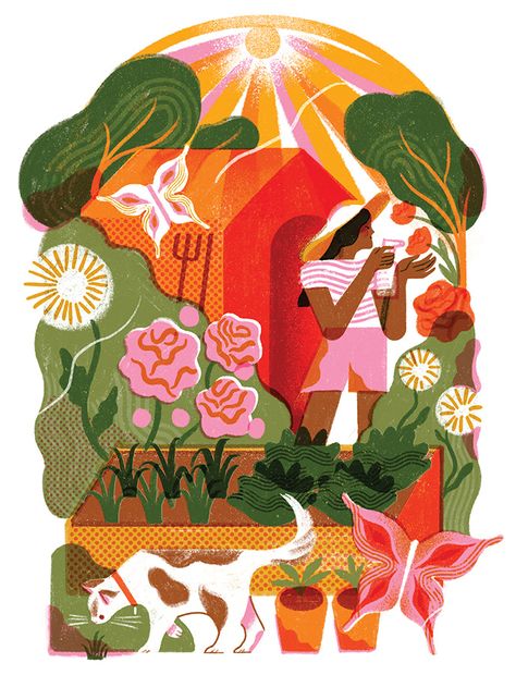 Vanessa Lovegrove - Bloom Magazine - Biodynamic Gardening Biodynamic Gardening, Bloom Magazine, Calendar Design, Editorial Illustration, Freelance Illustrator, An Article, Book Illustration, A Garden, Digital Illustration