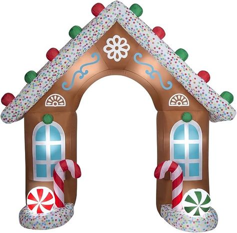 Amazon.com: Gemmy 9' Wide Christmas Inflatable Giant Gingerbread Archway Indoor/Outdoor Holiday Decoration - New for 2022(880683) : Patio, Lawn & Garden Inflatable Christmas Decorations Outdoor, Fraser Hill, Inflatable Christmas Decorations, Gingerbread Party, Gingerbread Christmas Decor, Inflatable Decorations, Festive Holiday Decor, Christmas Parade, Christmas Inflatables