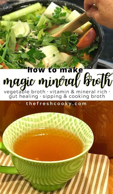 Mineral Broth, Recipes With Vegetable Broth, Homemade Vegetable Broth, Immune Booster, Bone Broth Recipe, Healing Recipes, Vegetable Broth, Broth Recipes, Think Food