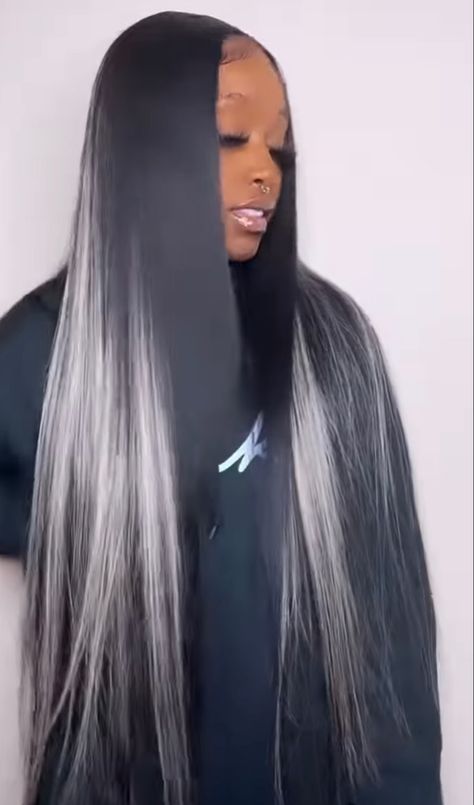 Black And Grey Quick Weave, Peekaboo Sew In, Layered Haircuts Bob, Bob Pixie Haircut, Medium Length Layered Haircuts, Bob Pixie, Frontal Wig Hairstyles, Wig Colors, Quick Weave Hairstyles