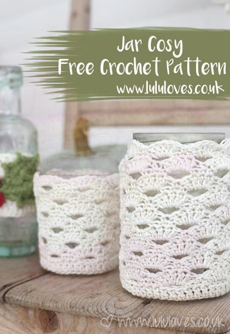 Crochet Candle Cozy, Crochet Mason Jar, Crochet Candle, Crochet Jar Covers, Mason Jar Cozy, Jar Covers, Mason Jar Vases, Crochet Cozy, Crochet Basket Pattern