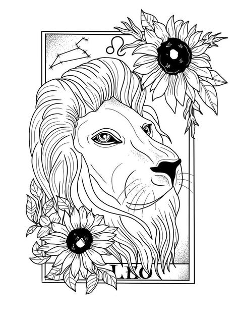 Leo Zodiac Drawing, Starcodes Astro Oracle, Leo Astrology Art, Leo Drawing, Leo Art, Leo Tarot, Tarot Zodiac, Tarot Tattoo, Tarot Card Tattoo