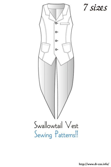 This is the pattern of Swallowtail Vest. cm size(A4 size) Children's-140/Ladies'-S,M,L,LL/Men's-L,LL Vest Sewing Patterns, Mens Vest Pattern, Diy Vest, Vest Sewing, Waistcoat Pattern, Mens Sewing Patterns, Vest Pattern Free, Vest Sewing Pattern, Old Fashion Dresses