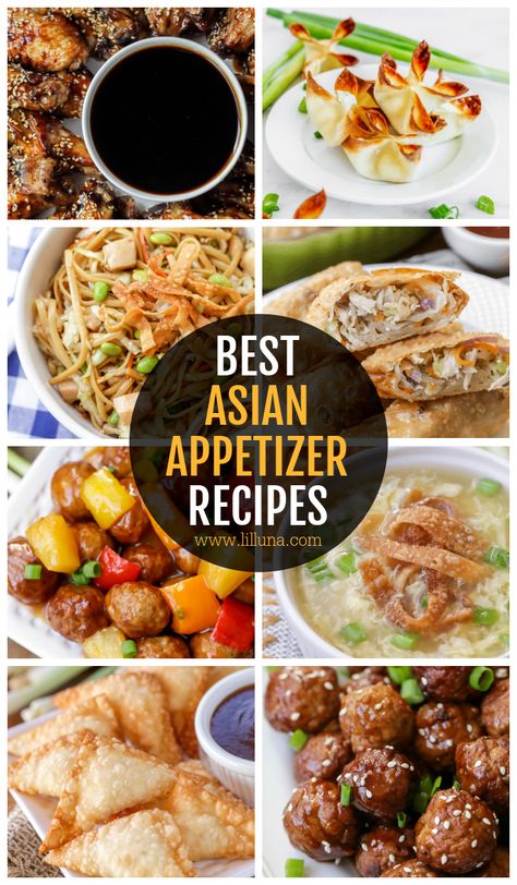 Easy Asian Inspired Appetizers, Mini Asian Appetizers, Thai Inspired Appetizers, Asian Inspired Appetizers Parties, Asian Themed Appetizers, Asian Appetizers Easy Simple, Make Ahead Asian Appetizers, Asian Savory Snacks, Chinese Food Appetizers Simple