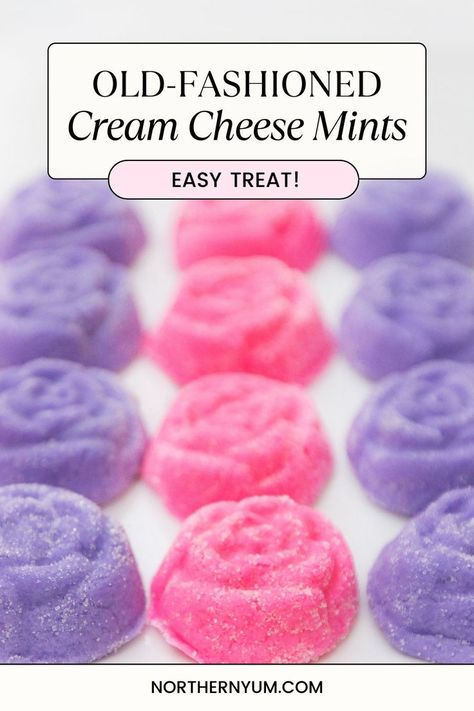 Cream Cheese Mints - Easy Party Treat Cream Cheese Mints Wedding, Easy Party Treats, Cream Cheese Mints Recipe, Wedding Mints, Mints Recipe, Holiday Cookie Party, Easter Animals, Easy Easter Treats, Cream Cheese Mints