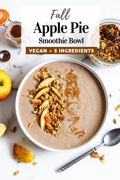 Fall Smoothies, Bowl Recipes Easy, Smoothie Bowl Recipe Healthy, Best Smoothies, Apple Pie Smoothie, Vegan Smoothie Bowl, Smoothie Bowl Healthy, Smoothie Bowl Recipe, Good Smoothies