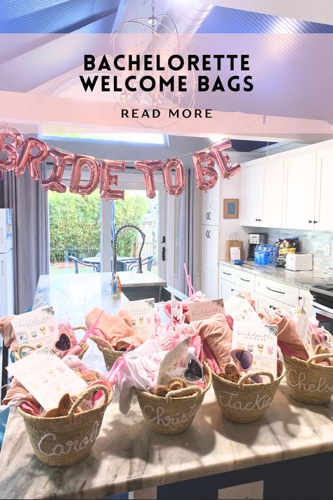 Welcome to the ultimate bachelorette experience! 🎉💕 Get ready to spoil the bride and her squad with these adorable and personalized bachelorette welcome bags. From cute matching tees and survival kits to champagne flutes and custom goodies, these bags are packed with love and excitement. Check out our latest blog post for all the must-haves to make your bachelorette party unforgettable! #BacheloretteWelcomeBags #BrideSquadGoals Bachelorette Party Gifts For Bridesmaids Goodie Bags, Girls Night In Bachelorette Party, Bachelorette Party Gift Bag Ideas, Bachelorette Party Gifts For Guests, Diy Bachelorette Party Favors, Bachelorette Party Goodie Bags, Bachelorette Goody Bag Ideas, Bachelorette Welcome Bags, Bridesmaid Goodie Bags