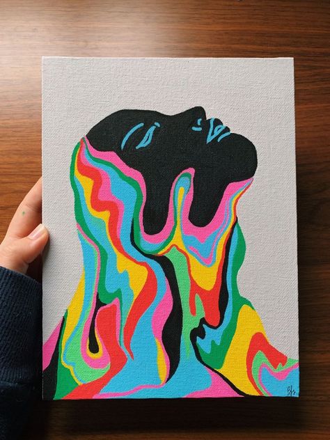 Melting Painting Ideas, Oil Paint Marker Art, Easy Canvas Painting Trippy, Vibrant Paintings Acrylics, Random Abstract Art, Trippy Paintings For Led Lights, Canvas Painting Ideas For Room Decor, Drawings To Sell Ideas, Acrylic Painting Tips For Beginners