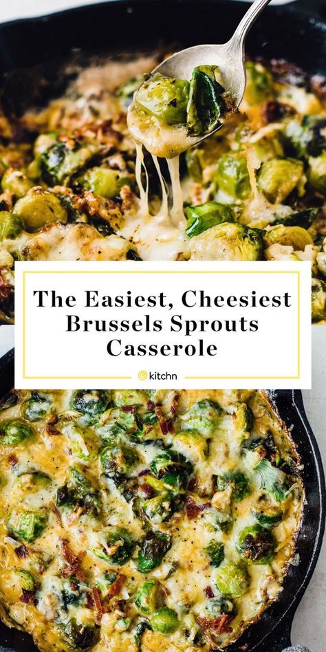 Easy, Cheesy Brussels Sprouts Casserole | Kitchn Creamy Brussel Sprout Recipes, Brussel Sprouts Casserole, Brussels Sprout Casserole, Braised Brussel Sprouts, Brussels Sprouts Casserole, Cheesy Brussels Sprouts, Brussel Sprout Casserole, Brussel Sprout Recipes Roasted, Savory Sides