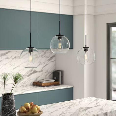 Lights Over Island, Lights Over Kitchen Island, Kitchen Island Linear Pendant, Light Kitchen Island, Modern Kitchen Island, Happy Kitchen, Light Kitchen, Kitchen Island Pendants, Kitchen Pendants