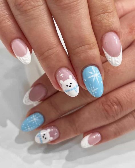 Get Inspired by 20 Summer Nail Inspo for a Fresh Look Nails Design For Winter, Cute Nail Ideas Christmas, Cute Nail Ideas For Christmas, Gel Nail Ideas Blue, Winter Nails Short Acrylic, Christmas And Winter Nails, Xmas Nail Ideas Simple, Short Nails Acrylic Christmas, Cute Nail Designs Christmas