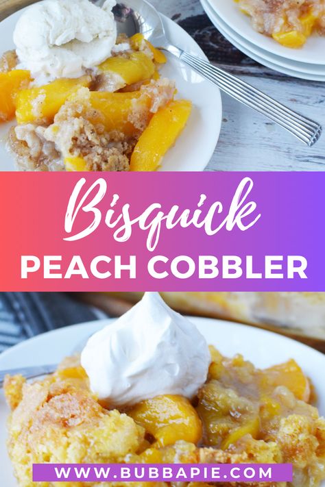 Treat yourself to the classic flavors of summer with our Bisquick Peach Cobbler! This delightful dessert features juicy, sweet peaches topped with a golden, fluffy Bisquick crust, creating a perfect balance of fruit and pastry in every bite. Simple to make and irresistibly delicious, this peach cobbler is the ideal dessert for any occasion, from family dinners to backyard barbecues. Bisquick Peach Cobbler Recipe, Bisquick Peach Cobbler, Quick Peach Cobbler, Bisquick Banana Bread, Cobbler With Bisquick, Canned Peach Cobbler Recipe, Peach Cobbler With Bisquick, Homemade Peach Cobbler, Cobbler Recipes Easy