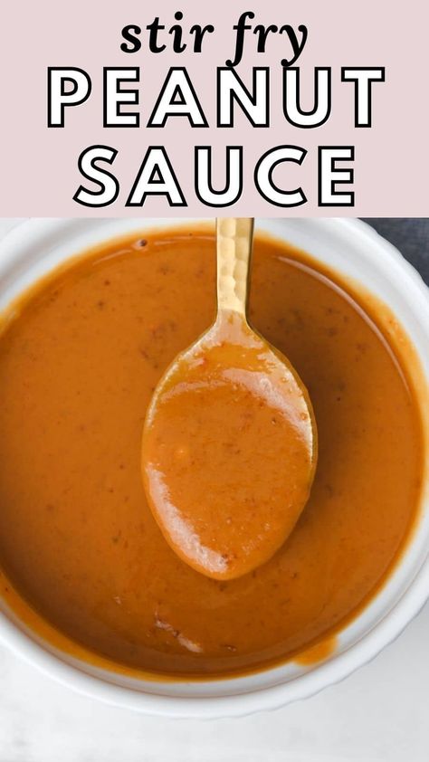 This 6-ingredient, 5-minute peanut sauce is perfect for stir fries, as a dipping sauce, or as a dressing on grain bowls! It uses pantry staples and is easy to customize. Peanut Sauce For Spring Rolls, Peanut Butter Stir Fry, Peanut Sauce Stir Fry, Spicy Thai Peanut Sauce, Thai Peanut Sauce Recipe, Sauce For Spring Rolls, Lettuce Wrap Sauce, Asian Peanut Sauce, Easy Peanut Sauce