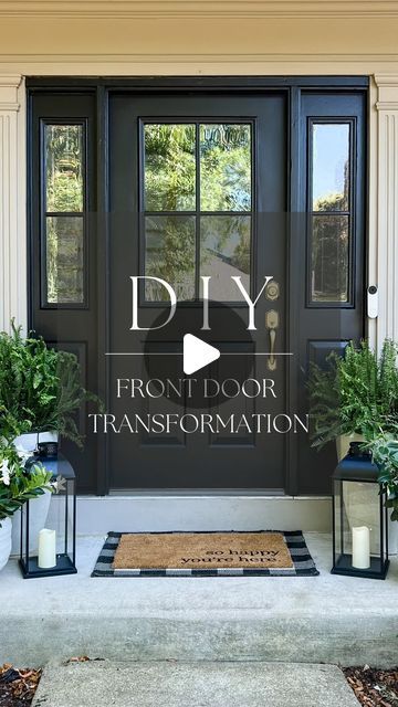 3,064 likes, 81 comments - homewithjanny on July 8, 2022: "Did you know you can totally change the look of your front door without buying a new one? I didn�..." Redoing Front Door, Change Single Front Door To Double, Refurbished Front Door Ideas, How To Paint Your Front Door Diy, How To Make Front Door Look Bigger, How To Change Glass In Front Door, Updating Oval Glass Front Door, How To Update 90s House, Front Door Redo Diy