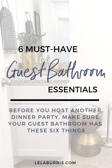 6 Must-Have Guest Bathroom Essentials - Organized-ish Guest Bathroom Essentials, Guest Room Essentials, Guest Bathroom Remodel, Guest Bathroom Decor, Bathroom Baskets, Bathroom Decor Ideas Themes, Maker Project, Guest Bathrooms, Half Bathroom