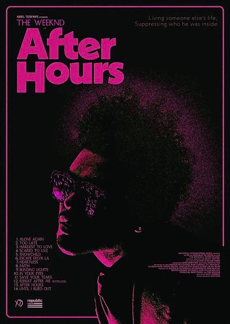 Weekend Posters Aesthetic, The Weekend Posters Aesthetic, The Weeknd Pink Poster, The Weeknd Poster After Hours, The Weekend Homescreen, Poster Prints The Weeknd, The Weekend Poster Prints, The Weeknd Graphic Design, Music Poster Ideas Creative