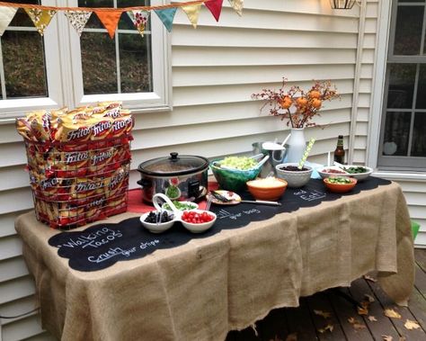 Fall Party For Kids, Outdoor Fall Party, Outdoor Fall Parties, Bonfire Birthday Party, Chili Chutney, Bonfire Birthday, Halloween Torte, Fall Party Food, Fall Bonfire