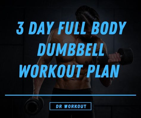 Workout Routine Full Body Daily, Full Body Workout For Men Dumbell, Dumbell Workout Free Printable, All Dumbbell Workout, 3 Day Split Dumbbell Workout, 4 Day Split Dumbell Workout, Dumbbell Workout Plan Men, 3 Day Full Body Workout Plan Men, Full Body Dumbbell Workout Plan