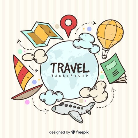 Discover thousands of copyright-free vectors. Graphic resources for personal and commercial use. Thousands of new files uploaded daily. Travel Clip Art, Travel Elements, Travel Doodles, Travel Clipart, Travel Culture, Travel Drawing, Travel Icon, Travel Stickers, Travel Logo