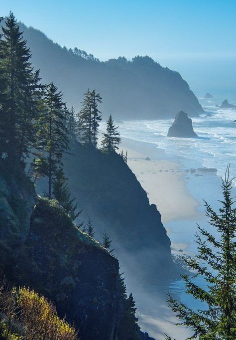 Ecola State Park, Oregon Magical Landscapes, Ecola State Park, Southern Oregon Coast, Southern Oregon, Oregon Coast, Morning Greeting, Places Around The World, The Coast, Amazing Nature