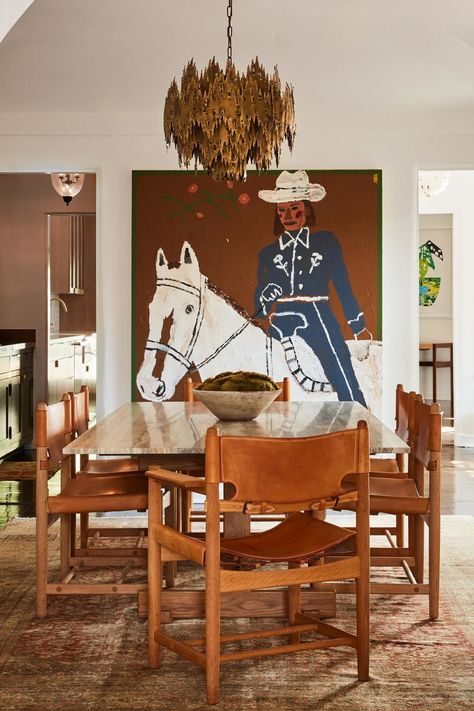 Inside stylist Simone Harouche's LA home. Eclectic Minimalism, Cowboy Cabin, Mediterranean Dining, Moody Kitchen, Dining Inspiration, Industrial Dining, San Ramon, Spanish Design, Los Angeles Homes