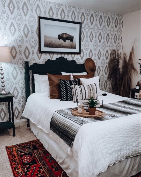 Ranch Style Bedroom, Southwestern Bedroom, Wall Blush, Western Bedrooms, Western Bedroom Decor, Western Rooms, Western Bedroom, Guest Bedroom Decor, Bedroom Decor Cozy