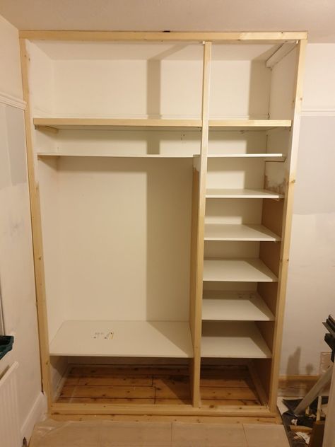 Diy Fitted Wardrobes, Diy Built In Wardrobes, Diy Cupboard, Wardrobe Shelving, Diy Cupboards, Fitted Wardrobe, Built In Cupboards, Diy Wardrobe, Job 1