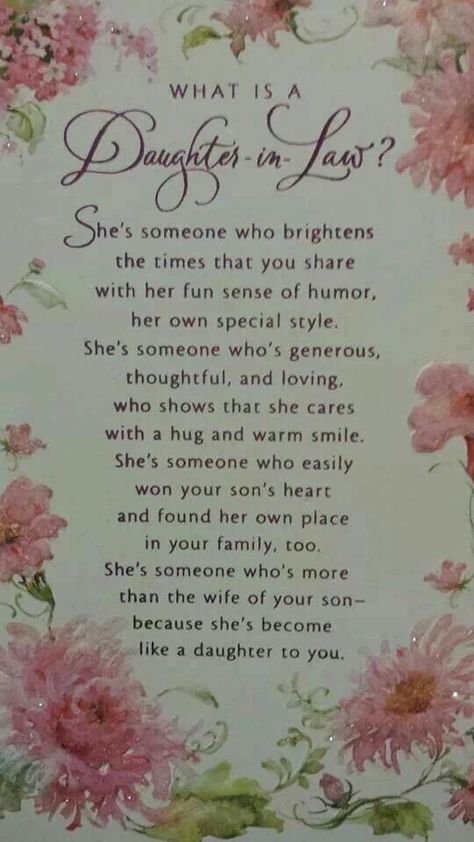 Daughter in law she is the perfect addition to our family. We love her so much! Daughter In Law Quotes, Mother In Law Quotes, Birthday Greetings For Daughter, Wishes For Mother, Birthday Wishes For Mother, Birthday Quotes For Her, Wishes For Daughter, Best Birthday Quotes, Law Quotes