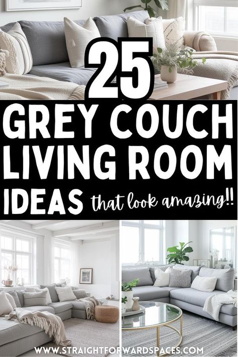 25 Stylish Grey Couch Living Room Ideas That Look Amazing Grey Couch Living Room Ideas, Living Room Decor Grey Couch, Grey Living Room Ideas, Light Gray Couch, Couch Living Room Ideas, Gray Couch, Grey Sofa Living Room, Grey Living Room, Grey Couch