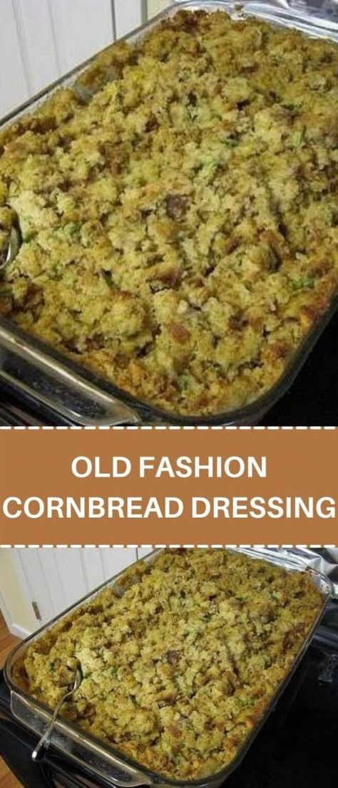 OLD FASHION CORNBREAD DRESSING Old Fashion Cornbread Dressing, Southern Dressing Recipe, Old Fashioned Cornbread Dressing, Soul Food Cornbread Dressing, Homemade Cornbread Dressing, Classic Cornbread, Old Fashioned Cornbread, Cornbread Dressing Recipe, Dressing Recipes Thanksgiving