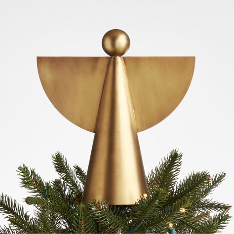 Free Shipping. Shop Brass Angel Christmas Tree Topper. Three simple shapes—cone, sphere, circle sector—combine in Crate & Barrel's modern take on a classic angel tree topper. Sleek and clean, the gleaming metal decoration suits modern homes and Christmas trees. Best Christmas Tree Toppers, Origami Christmas Ornament, Diy Tree Topper, Christmas Tree Toppers Lighted, Vintage Ceramic Christmas Tree, Toppers Diy, Angel Christmas Tree, Christmas Tree Skirts, Diy Christmas Tree Topper