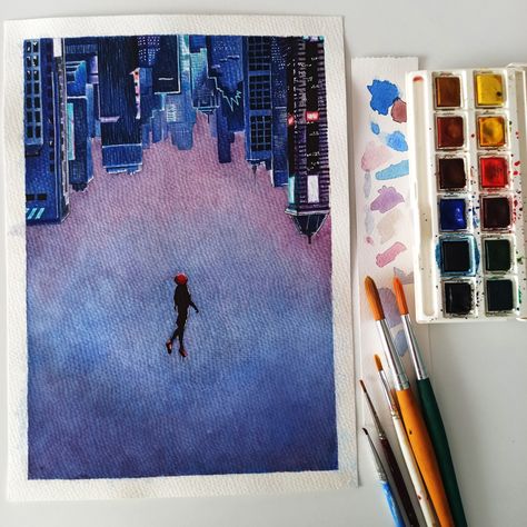 Spiderman Across The Spider Verse Canvas Painting, Marvel Watercolor Art Easy, Miles Morales Watercolor, Spider Man Into The Spider Verse Drawing, Miles Morales Painting Canvas, Across The Spider Verse Painting, Marvel Paintings On Canvas, Spider Verse Painting, Spider Man Watercolor