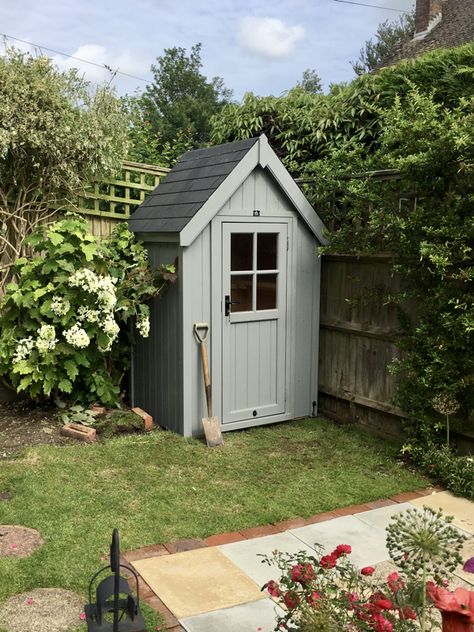 Luxury Ply Lined Tool Tidy Garden Sheds - The Cosy Shed Co Shed In The Garden, Shed In Small Backyard, Small Garden Ideas With Shed, Mini Tool Shed, Garden Design With Shed, Shed Uk, Small Potting Shed Ideas, Small Garden Shed Exterior Ideas, Garden Shed Workshop