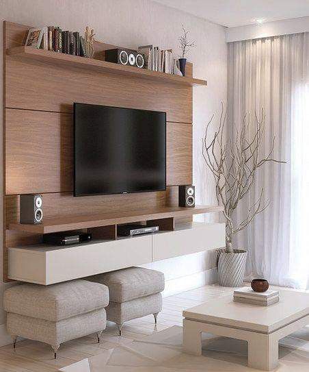 Tv Shelf Ideas, Floating Shelves Entertainment Center, Tv Fal, Floating Entertainment Center, Tv Entertainment Centers, Diy Entertainment, Living Room Wall Units, Tv Cabinet Design, Home Entertainment Centers