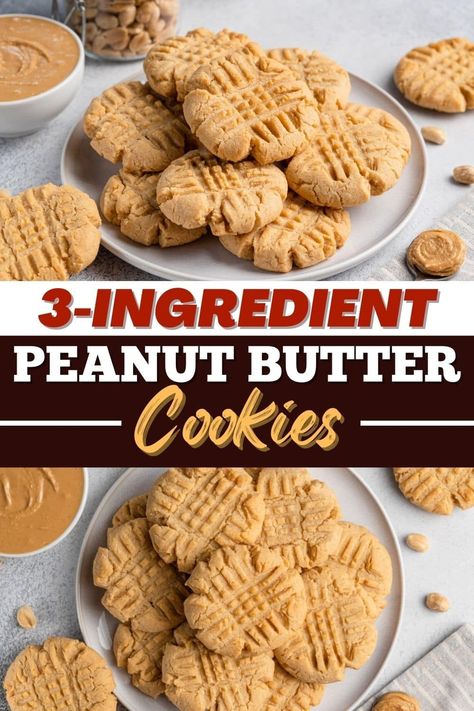 These 3-ingredient peanut butter cookies are as easy as it gets! Learn the simple recipe and get tips for the best peanut butter cookies. 3ingredient Peanut Butter Cookies, Three Ingredient Peanut Butter Cookies, 3 Ingredient Peanut Butter Cookies, Butter Cookies Easy, 3 Ingredient Cookies, Best Peanut Butter Cookies, Easy Peanut Butter Cookies, Quick Food, 3 Ingredient Recipes