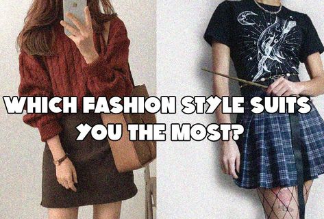 Which Fashion Style Suits You The Most? Fashion Quizzes, Fashion Styles Types, Outfits Quiz, Fashion Quiz, Aesthetic Quiz, Best Questions, Quiz Buzzfeed, Style Quizzes, What's My Aesthetic