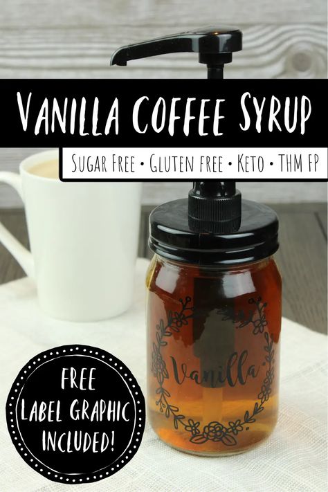 Keto Vanilla Syrup For Coffee, Keto Coffee Syrup Recipes, Coffee Syrup Recipe Sugar Free, Sugar Free Coffee Syrup Recipe, Keto Coffee Syrup, Sugar Free Syrup Recipe, Vanilla Coffee Syrup, Healthy Syrup, Sugar Free Coffee Creamer