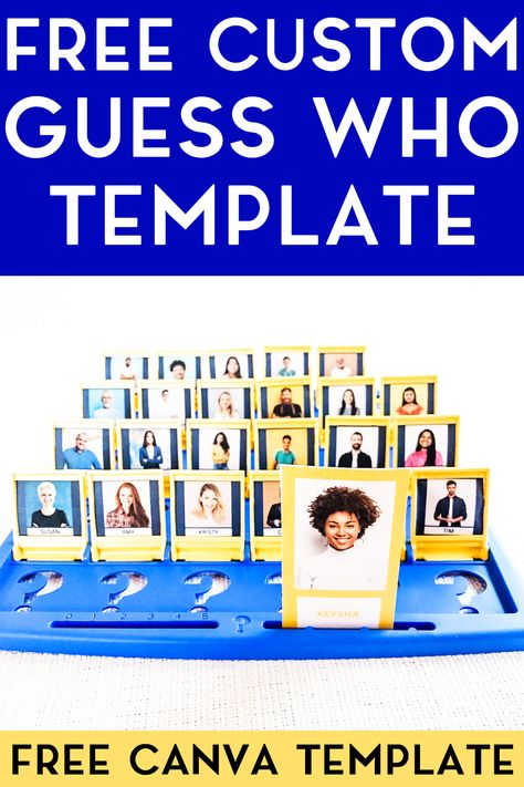 Personalized Game Boards, Personalized Guess Who Game, Guess Who Cards Printable, Guess Who Diy Game, Diy Family Board Games, Guess Who Printable Sheets, Guess Who Template Free Printable, Guess Who Bulletin Board, Diy Guess Who Game