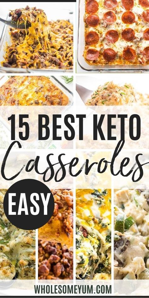 15 Best Low Carb Keto Casserole Recipes - The 15 best keto casserole recipes in one place! Plus, a full guide and tips on how to make low carb keto casseroles the whole family will love. #wholesomeyum #keto #ketocasseroles #lowcarbcasseroles #casseroles #ketorecipes #lowcarbrecipes Keto Casserole Recipes, Keto Quiche, Keto Casseroles, Keto Casserole, Low Carb Casseroles, Keto Pancakes, Low Carb Diets, Recetas Keto, Makanan Diet