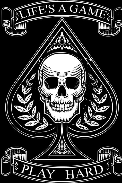 ace of spades tee design with a skull in the spade Wolf Tattoo Forearm, Brotherhood Tattoo, Cat Cards Handmade, Ace Of Spades Tattoo, Roman Catholic Art, Black Skulls Wallpaper, Spade Tattoo, Black Skull Tattoo, Iphone Wallpaper Blur