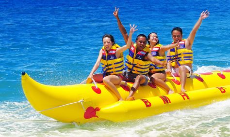 banana boat ride in goa - #Steemit Affordable Family Vacations, Banana Water, Turkey Tour, Water Sports Activities, Banana Boat, Parasailing, Water Sport, Adventure Activities, Alam Yang Indah