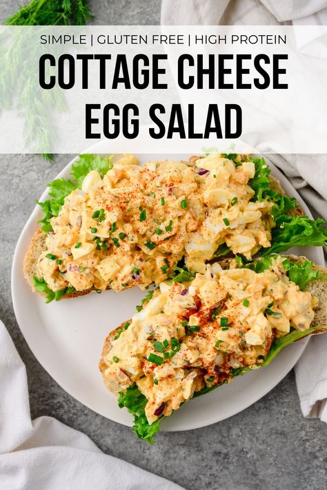 Craving a healthy, protein-packed lunch that's perfect for meal prep?  This Cottage Cheese Egg Salad has lots of flavor and keeps you satisfied! It's a high protein, low carb option that fits well with your healthy recipe rotation. Save to keep this cottage cheese recipe idea on hand! Bariatric Salads, Cottage Cheese Bowl Recipes Savory, Cottage Cheese Lunch Bowl, Cottage Cheese Bowls Lunch, Lunch Bowl Recipe, Best Greek Salad, Cottage Cheese Eggs, Gluten Free Recipes For Lunch, Paleo Meal Prep